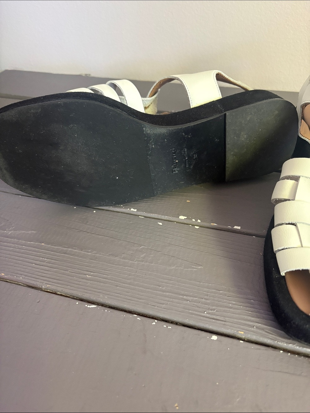 Flattered White Woven Leather Slingback Sandals - Picture 6 of 7